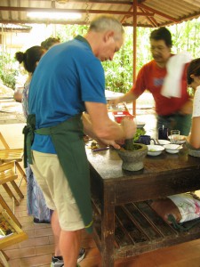 Actiefoto met de vijzel